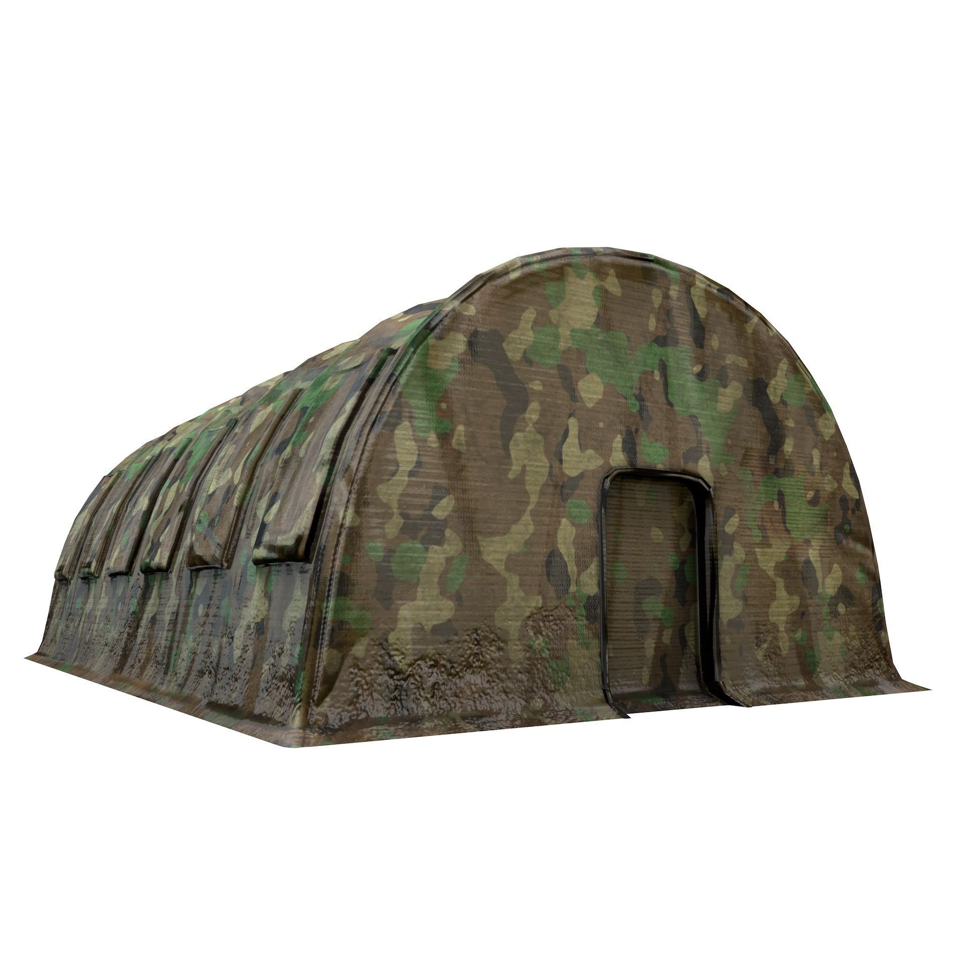 Large Military Tent Desert Camouflage Game Ready Low-poly 3D model_10