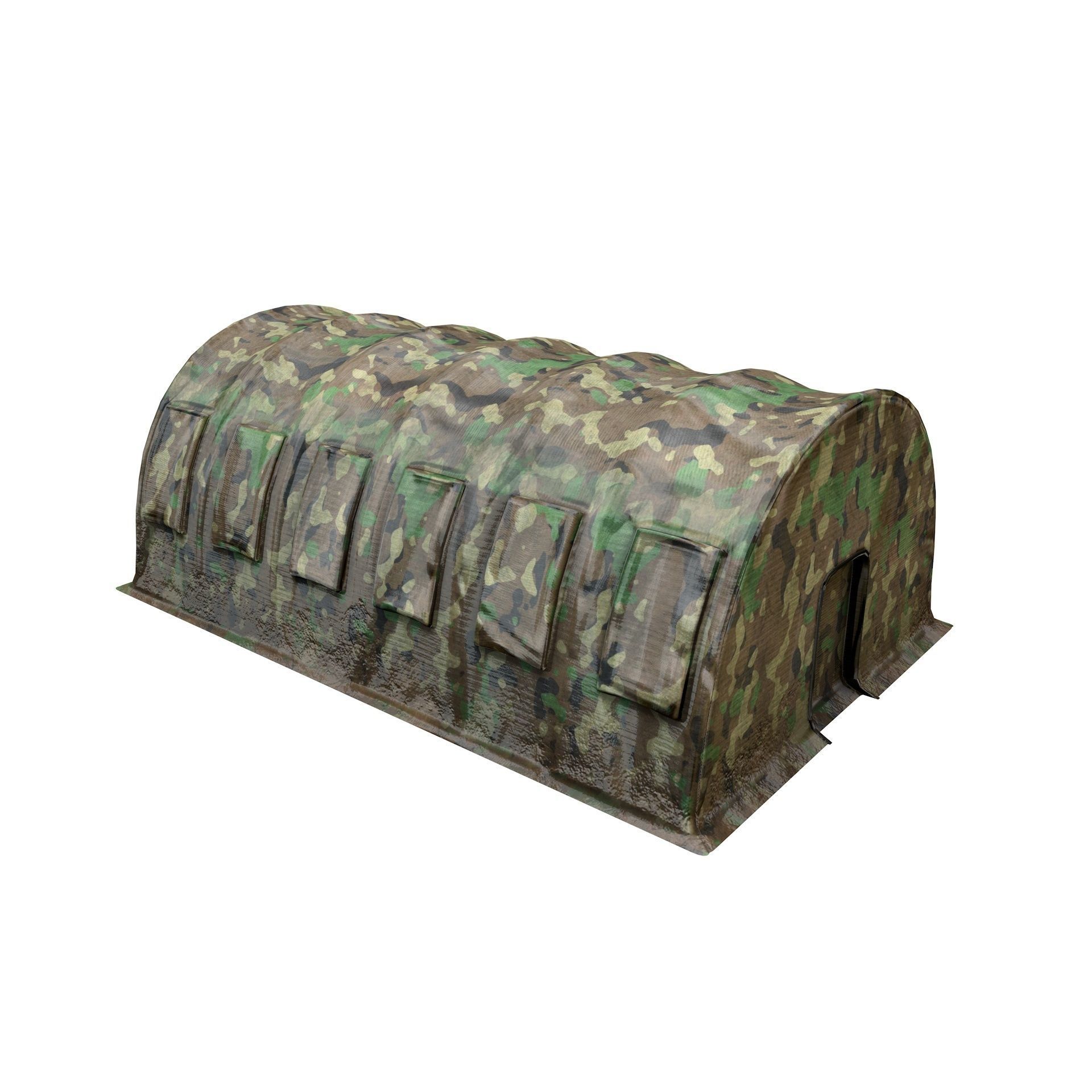 Large Military Tent Desert Camouflage Game Ready Low-poly 3D model_9