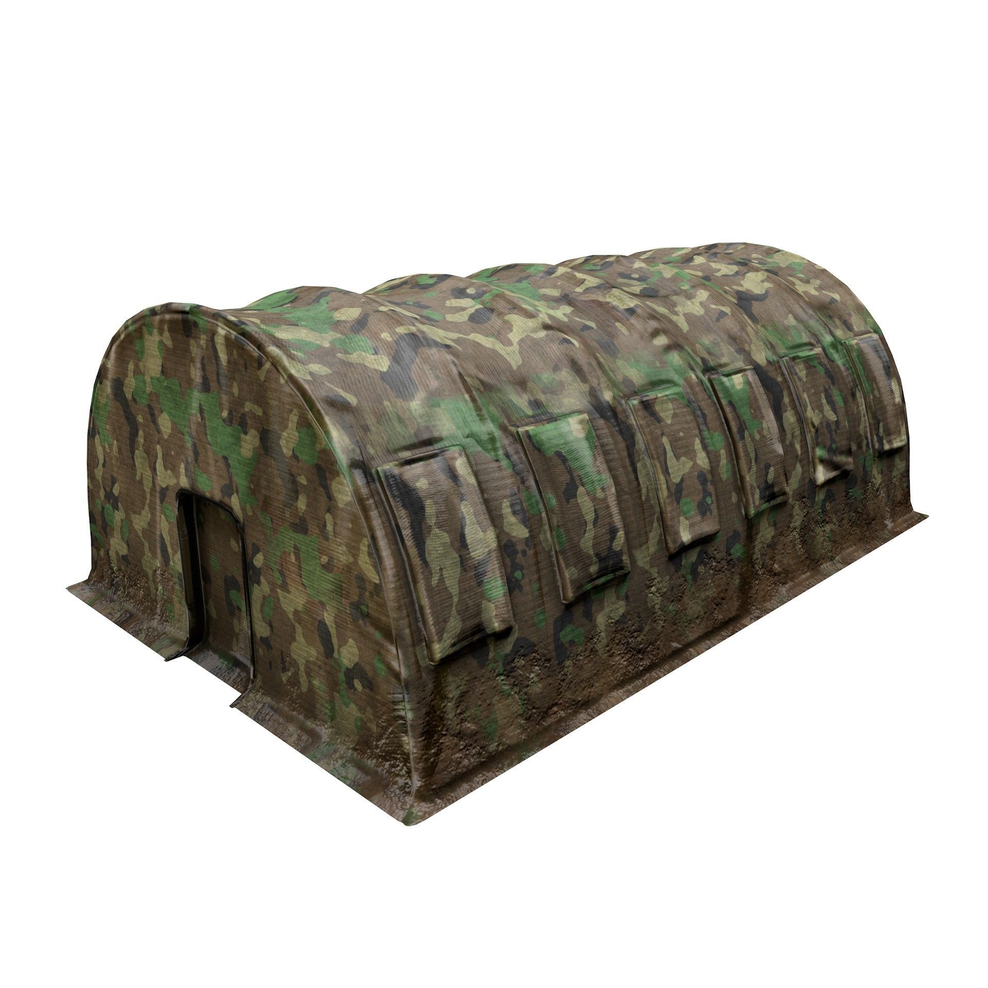 Large Military Tent Desert Camouflage Game Ready Low-poly 3D model_7