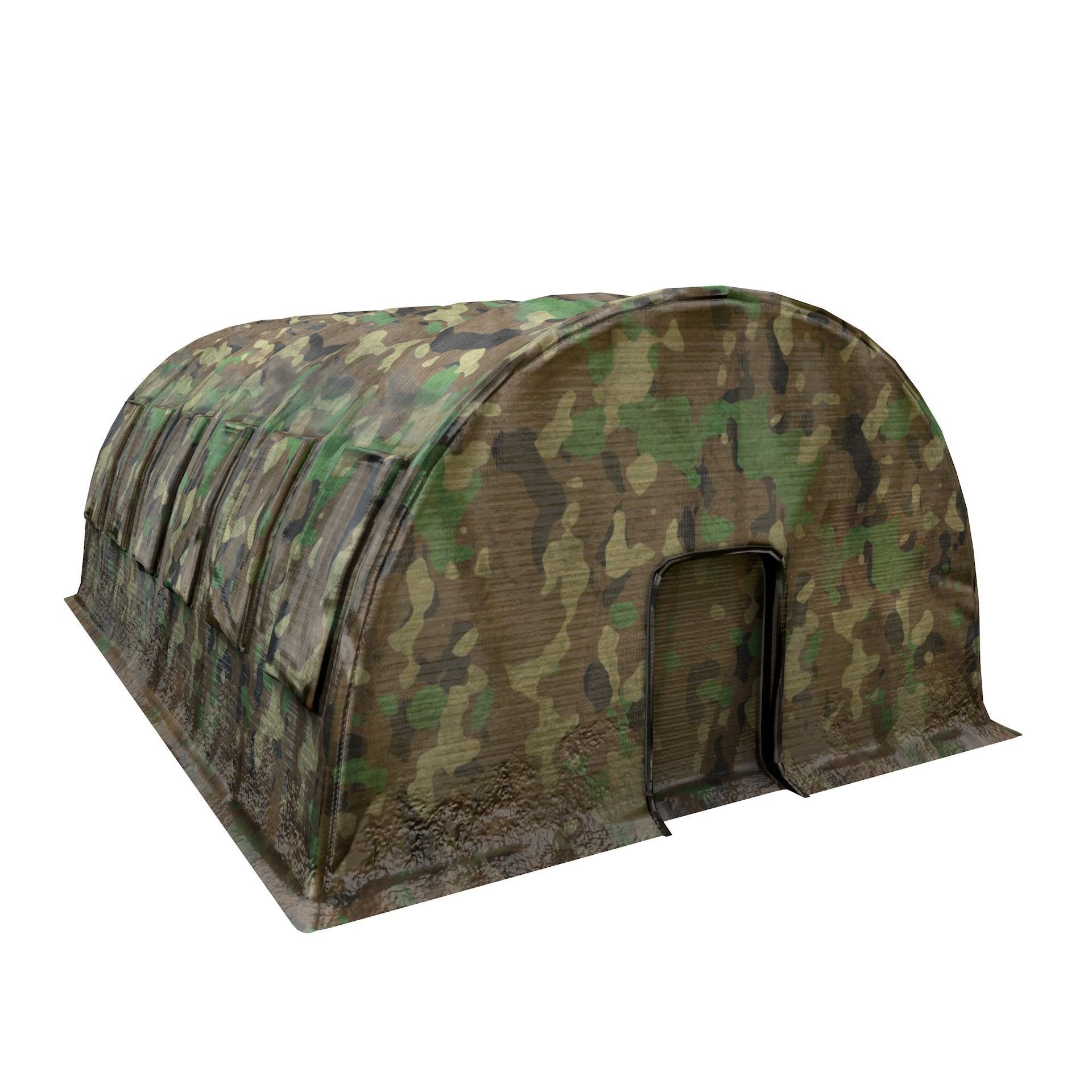 Large Military Tent Desert Camouflage Game Ready Low-poly 3D model_6