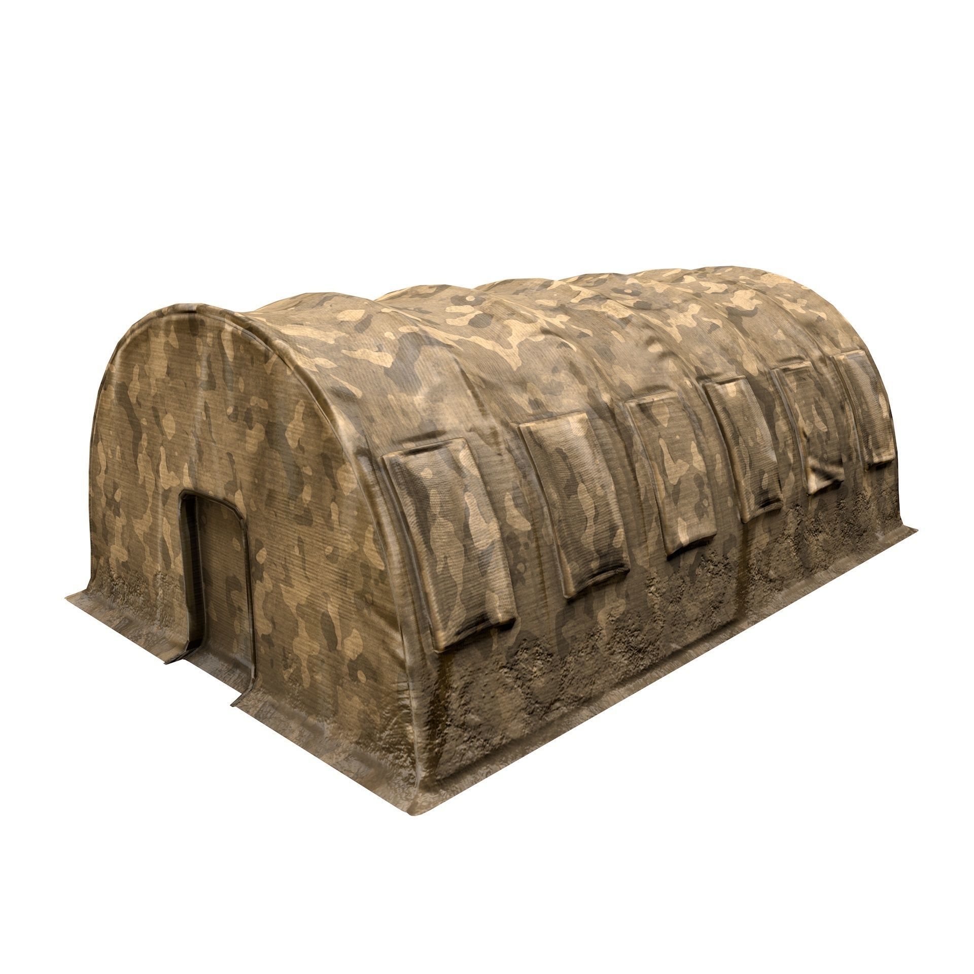 Large Military Tent Desert Camouflage Game Ready Low-poly 3D model_2