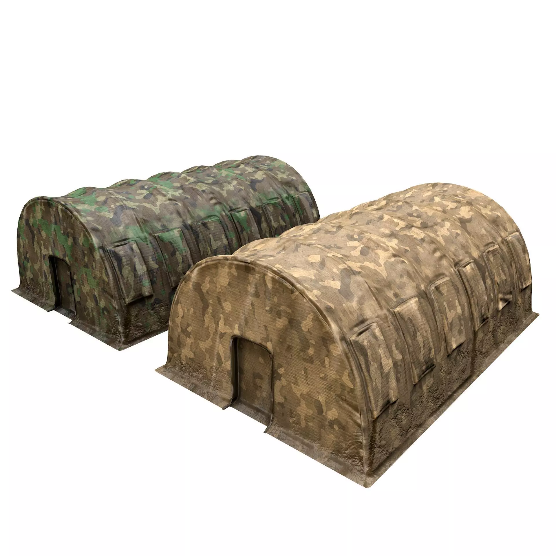 Large Military Tent Desert Camouflage Game Ready Low-poly 3D model_0