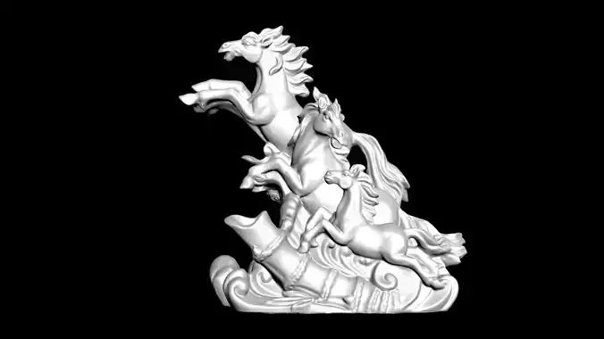 Galloping Horses 3D Model