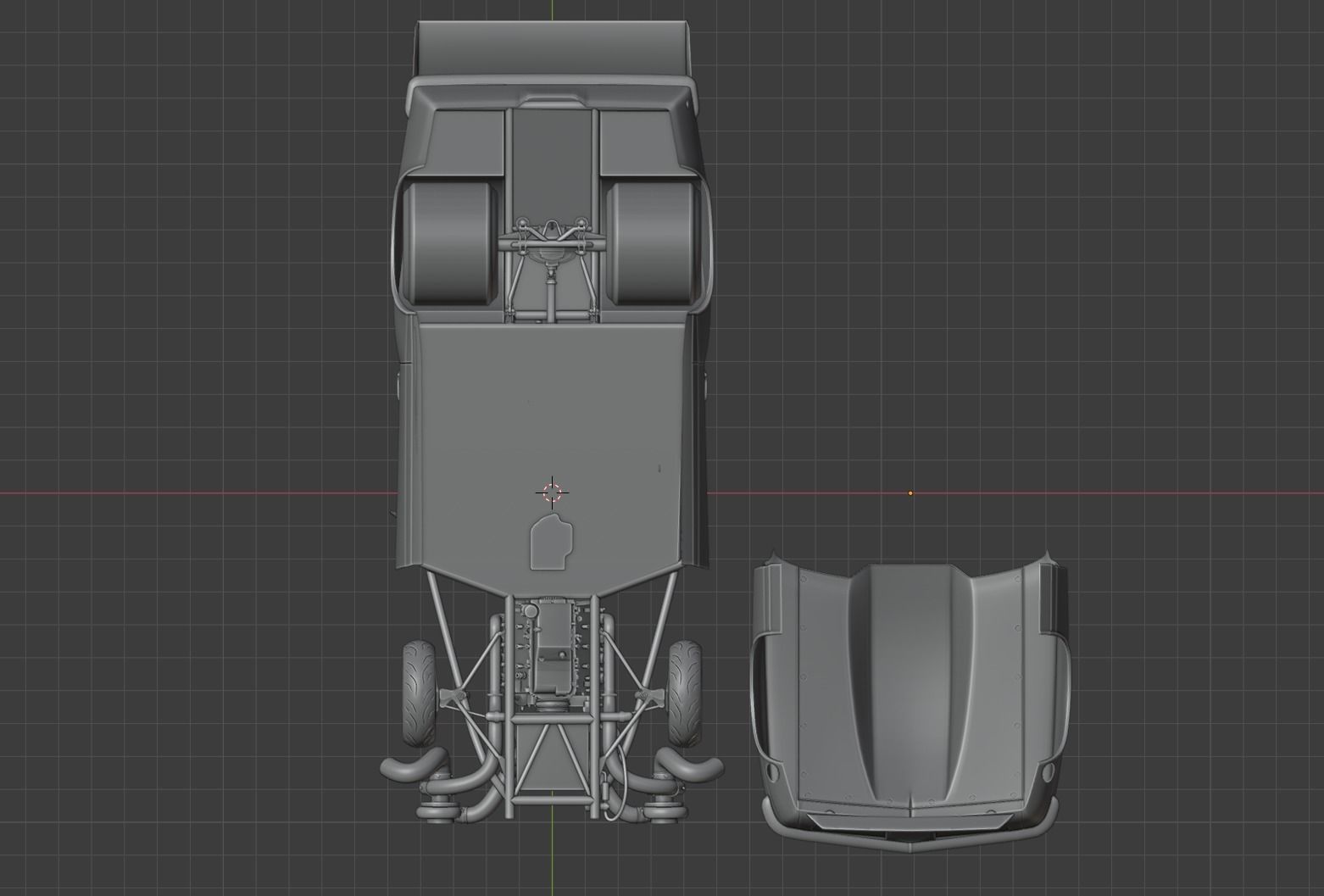 Drag camaro 3D model_5
