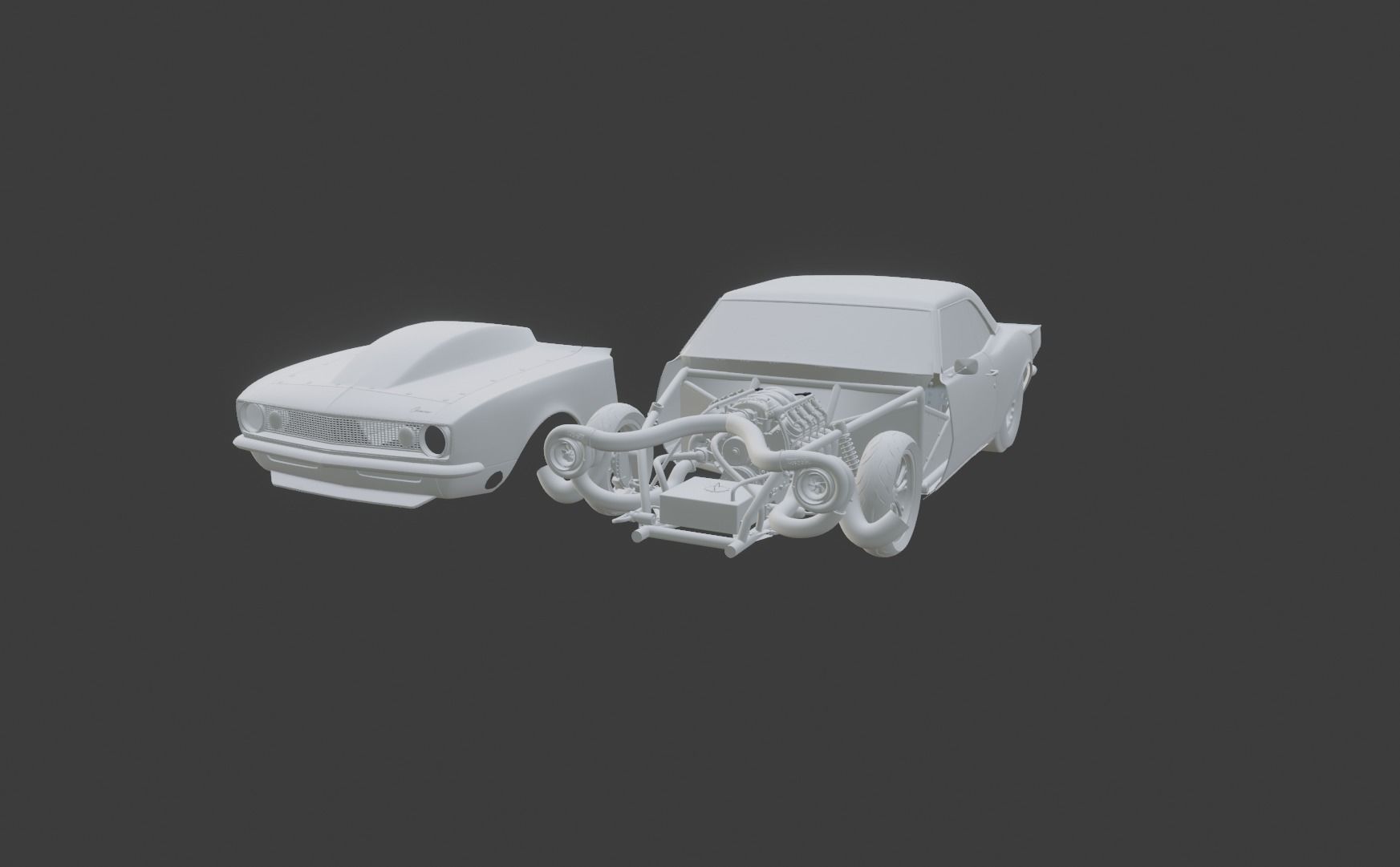 Drag camaro 3D model_2