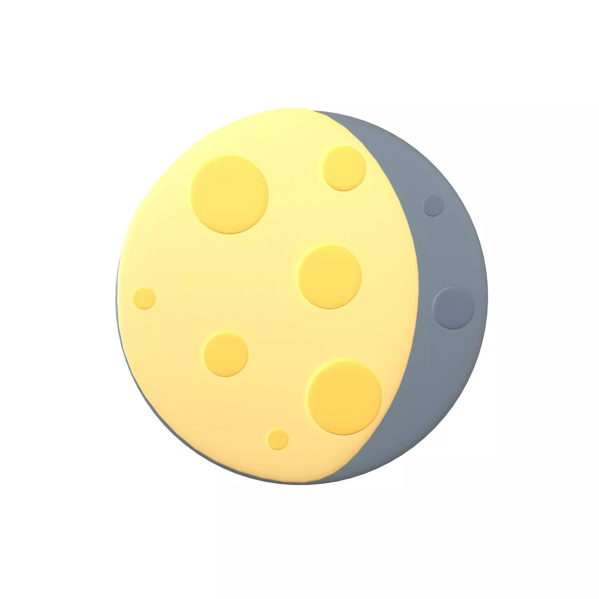 Twitter Waning Gibbous Moon V1 001 Low-poly 3D model_0