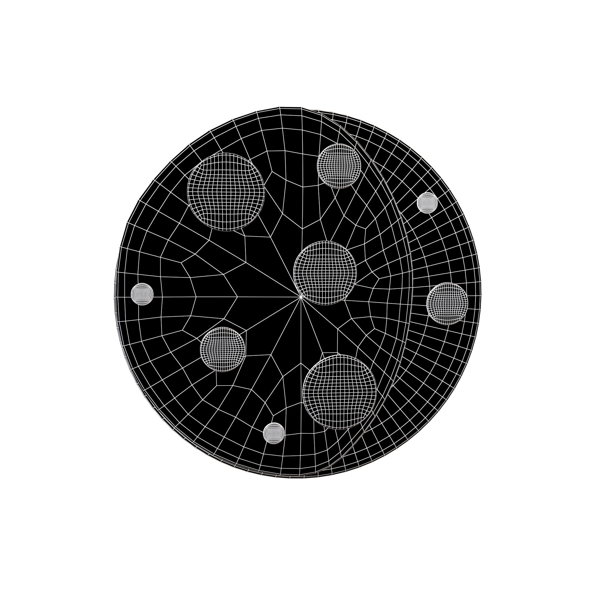 Twitter Waning Gibbous Moon V1 001 Low-poly 3D model_4