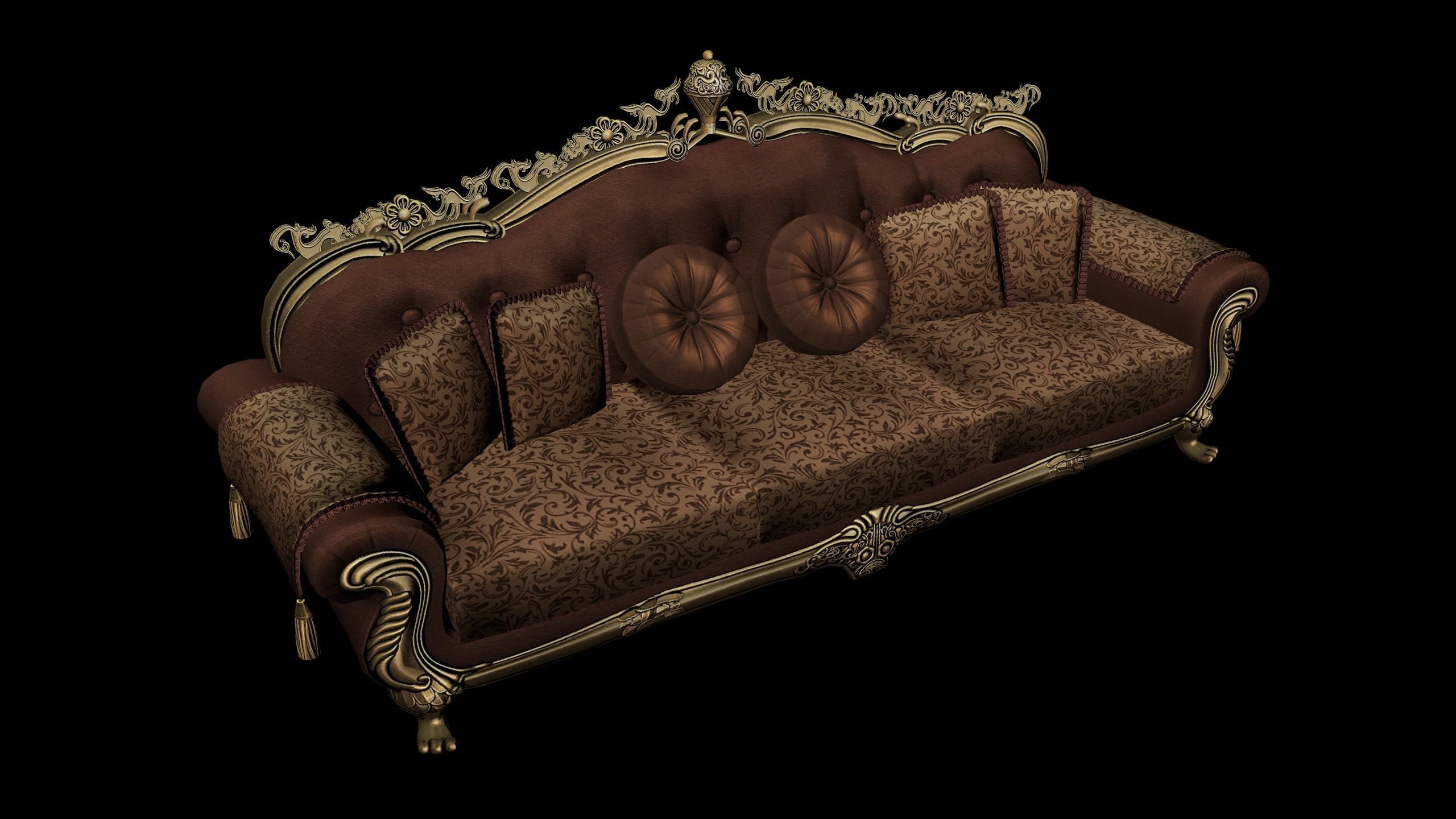 Luxury Sofa Low-poly 3D model_3