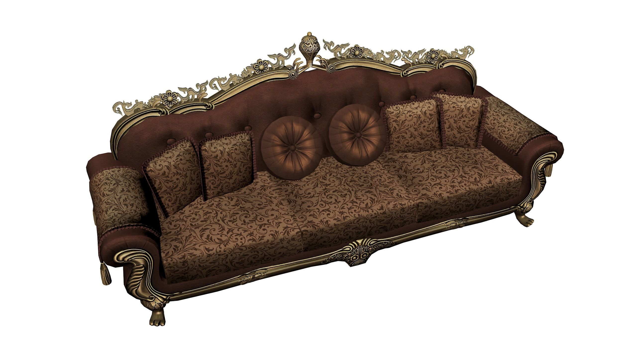 Luxury Sofa Low-poly 3D model_1