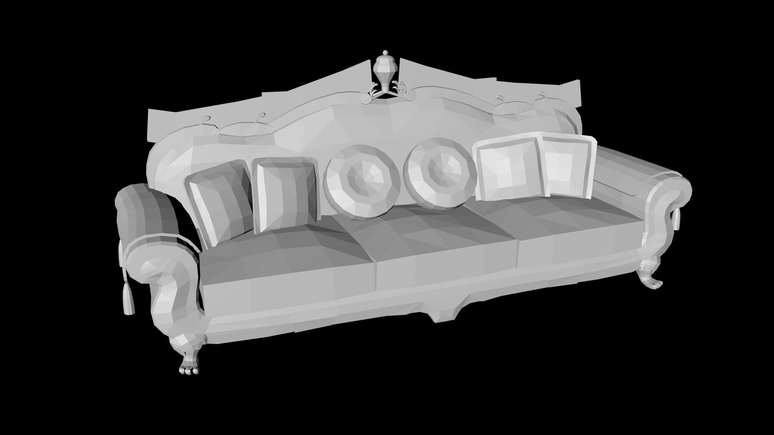 Luxury Sofa Low-poly 3D model_6