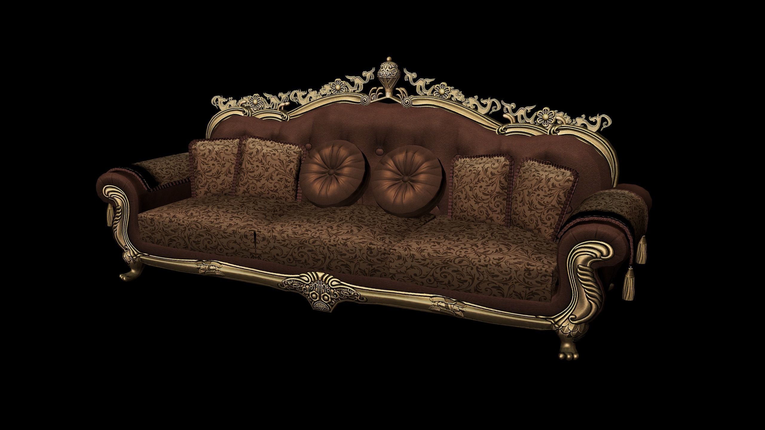 Luxury Sofa Low-poly 3D model_2