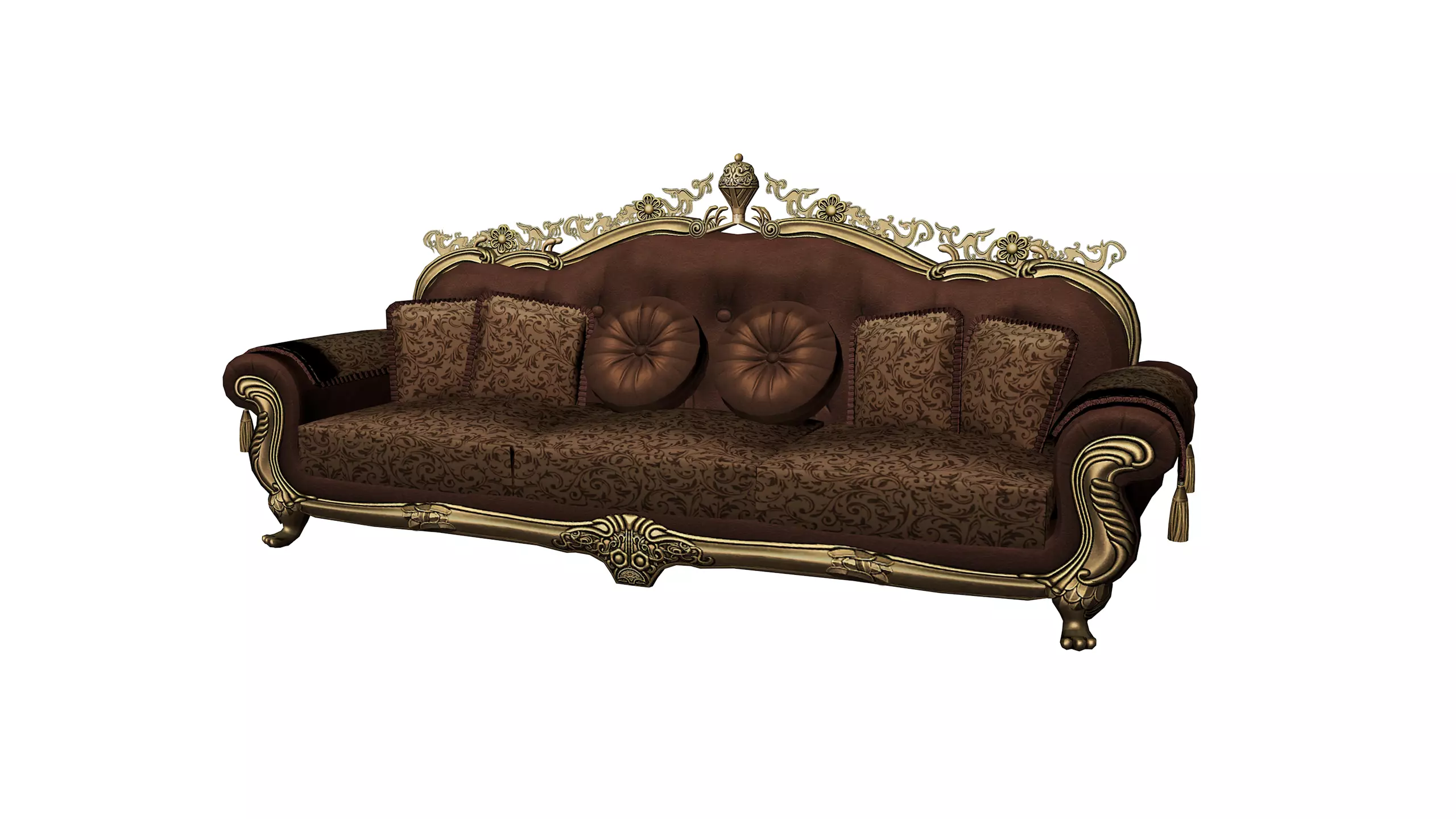 Luxury Sofa Low-poly 3D model_0