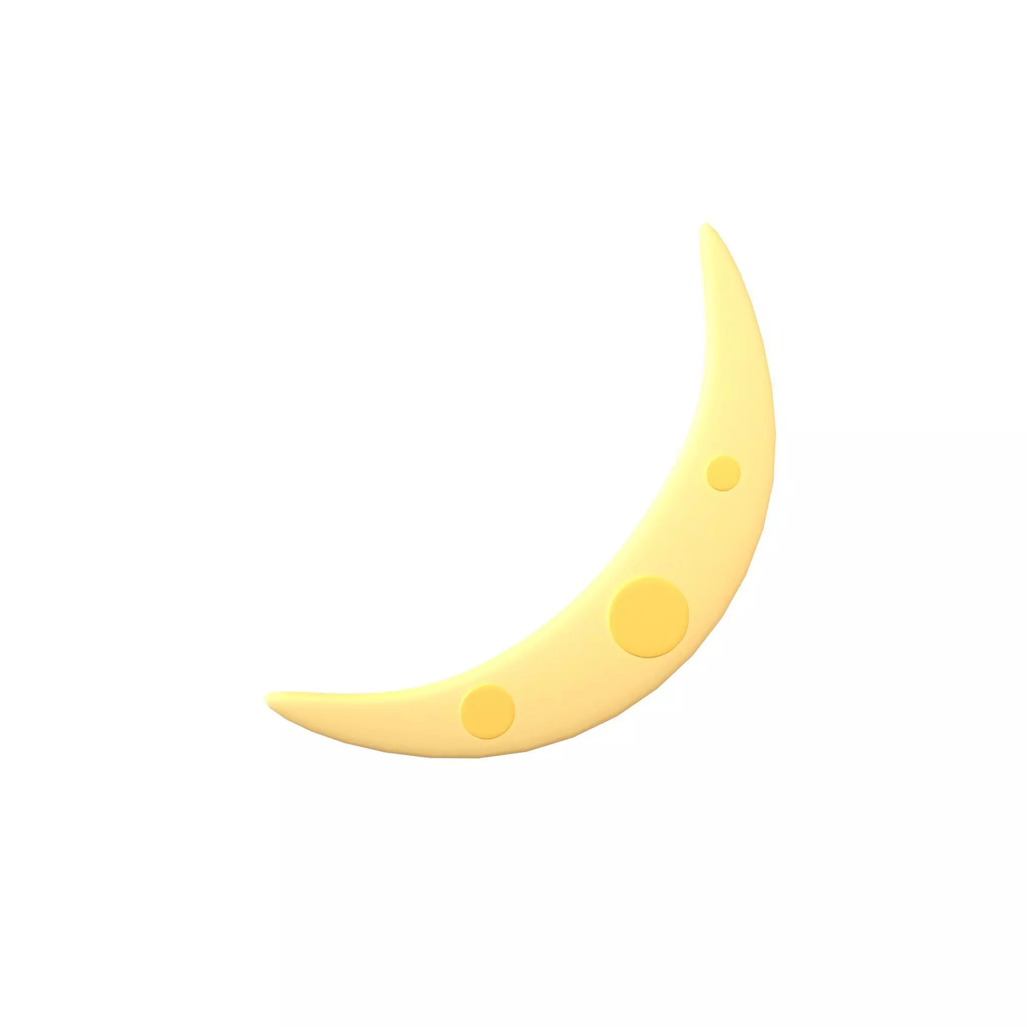 Twitter Crescent Moon V1 001 Low-poly 3D model