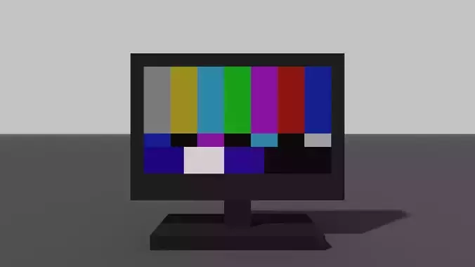 Flatscreen LCD TV Low-poly 3D model