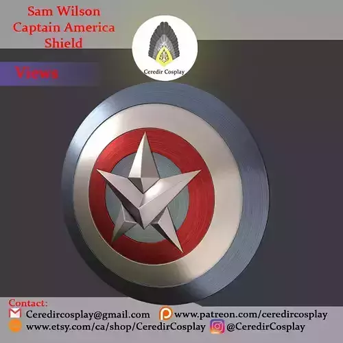  Sam Wilson Captain America Shield 3d digital download 3D print model