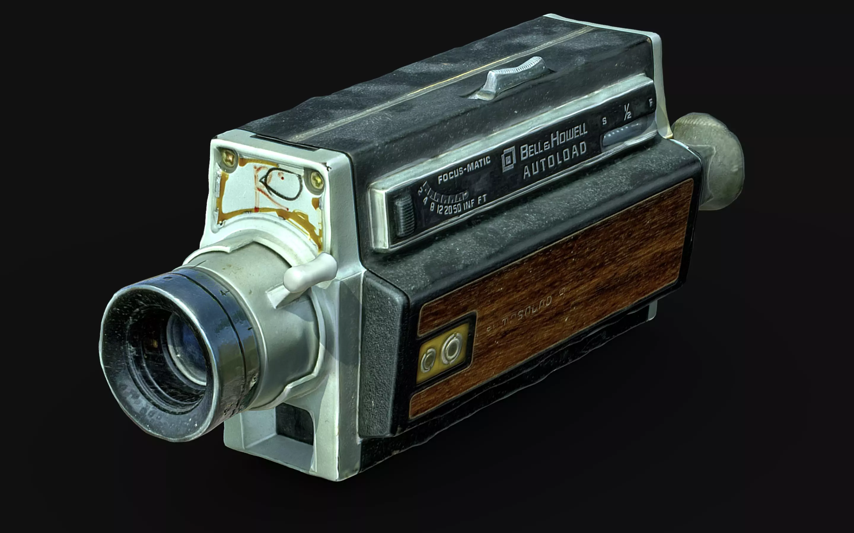 Super 8mm camera scan 70s retro camera photogrammetry Low-poly 3D model_0