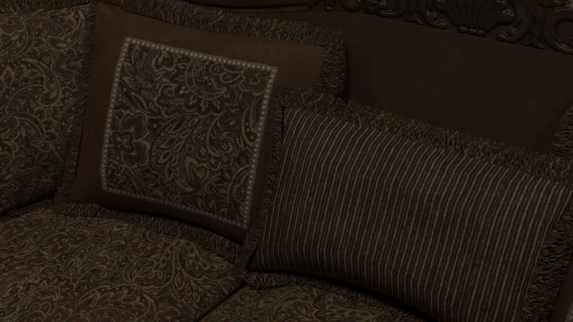 brown sofa Free 3D model_1