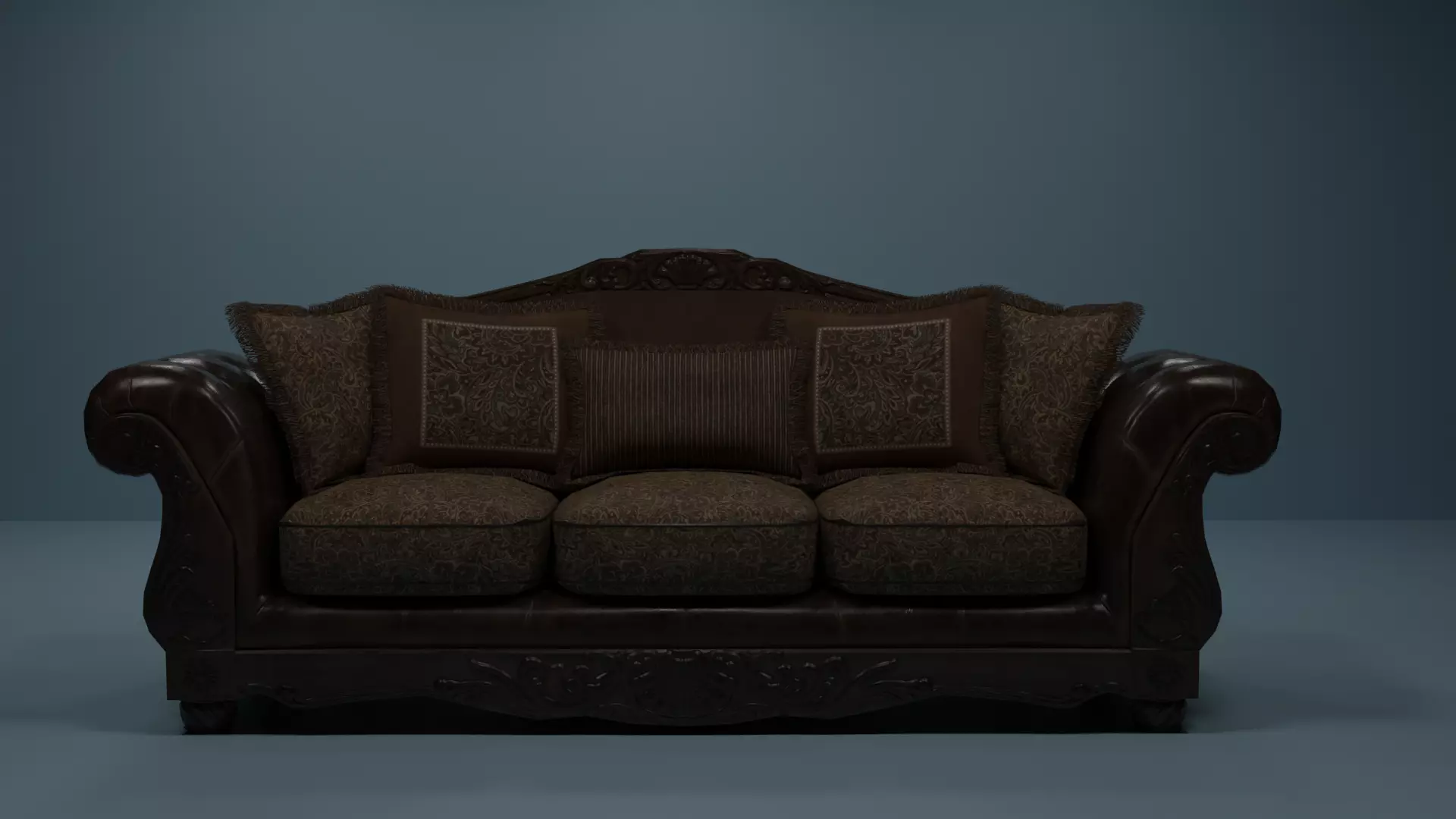 brown sofa Free 3D model_0