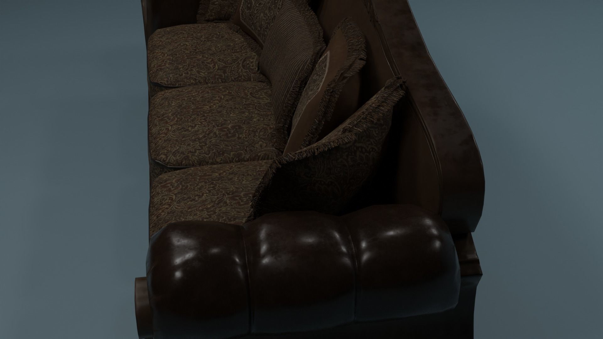 brown sofa Free 3D model_2
