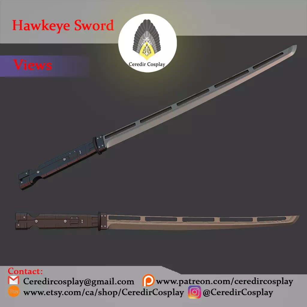 Hawkeye Sword 3D print model_0