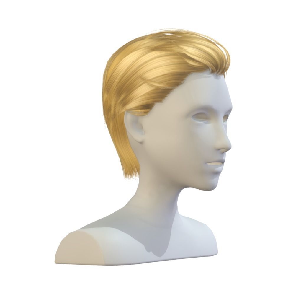 Hairstyle cartoon lush man haircut of short Low-poly 3D model Low-poly 3D model_3