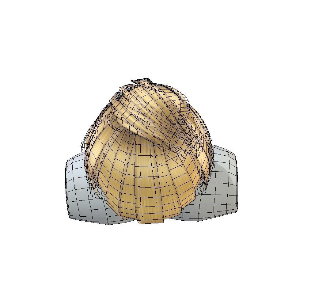 Hairstyle cartoon lush man haircut of short Low-poly 3D model Low-poly 3D model_6