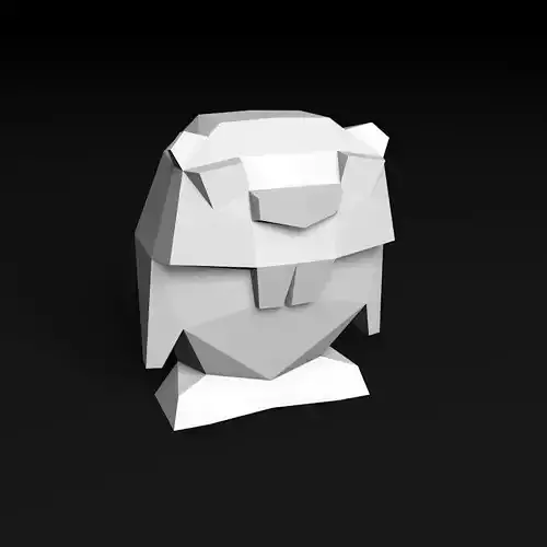 Low poly beaver polygonal sculpture