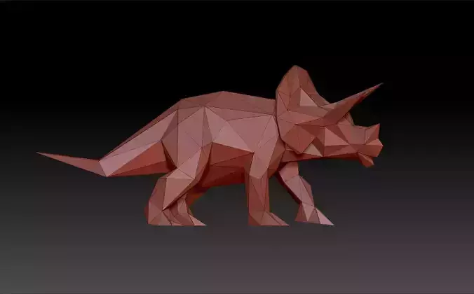 Triceratops in polygonal form