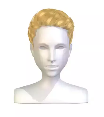 Hairstyle cartoon lush man 003 haircut of short lenght 3D Model