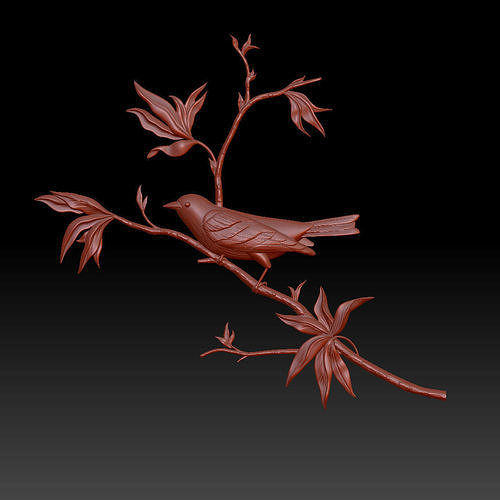 Bird in the foliage 3D print model
