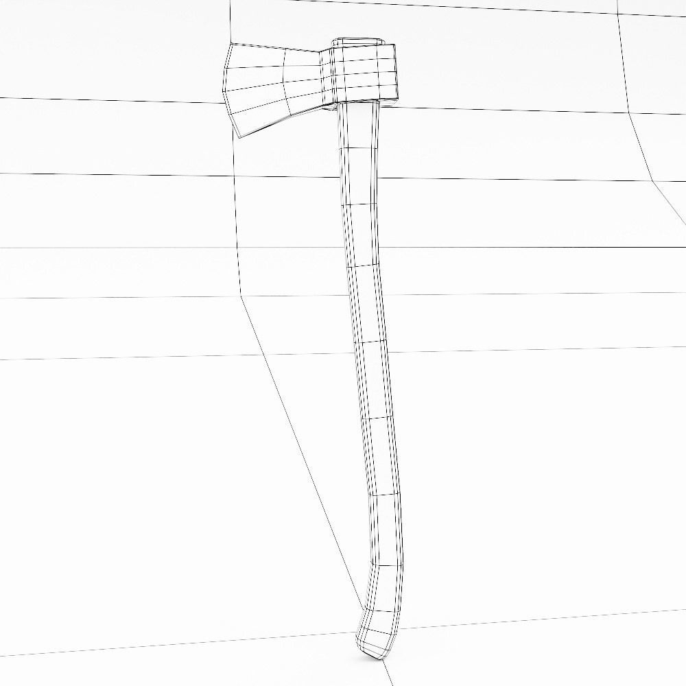 Wooden axe low poly 3d model Low-poly 3D model_5