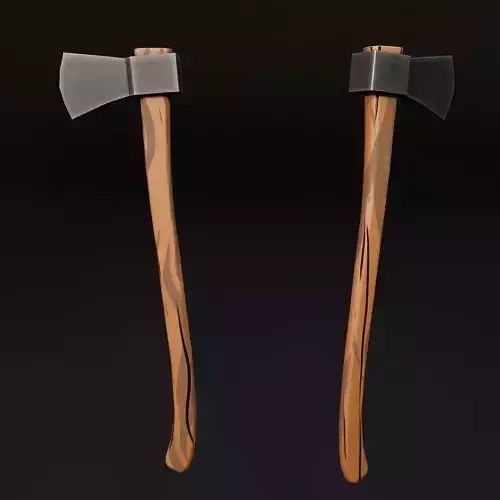Wooden axe low poly 3d model