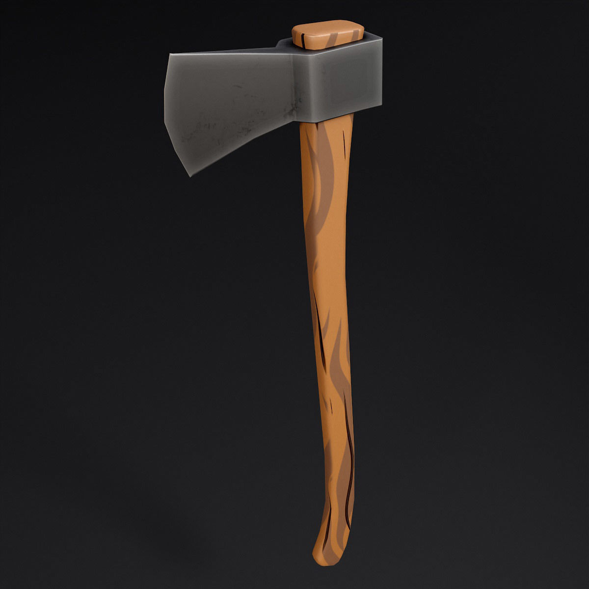 Wooden axe low poly 3d model Low-poly 3D model_4