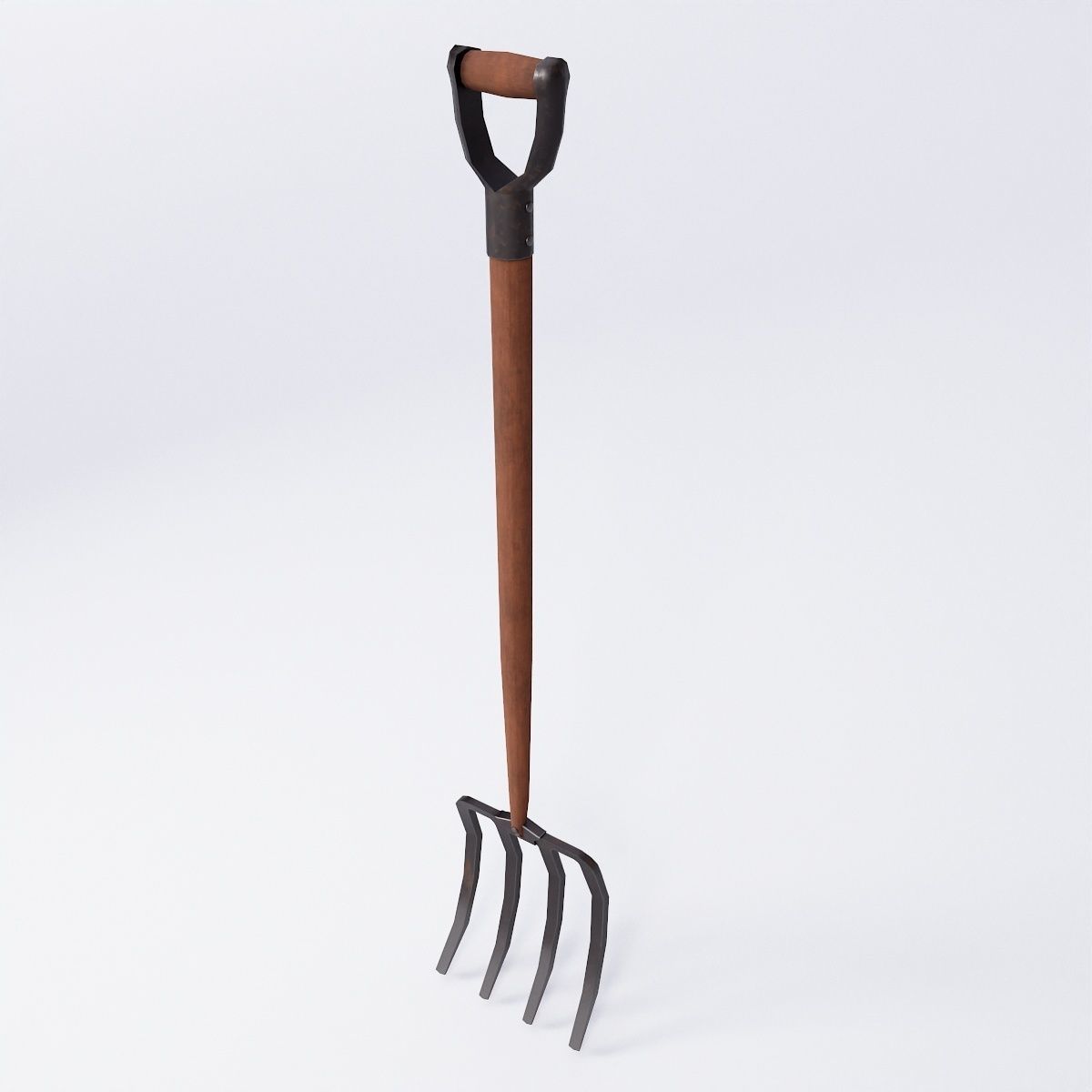 Long metal handle fork 3d model  3D model_4