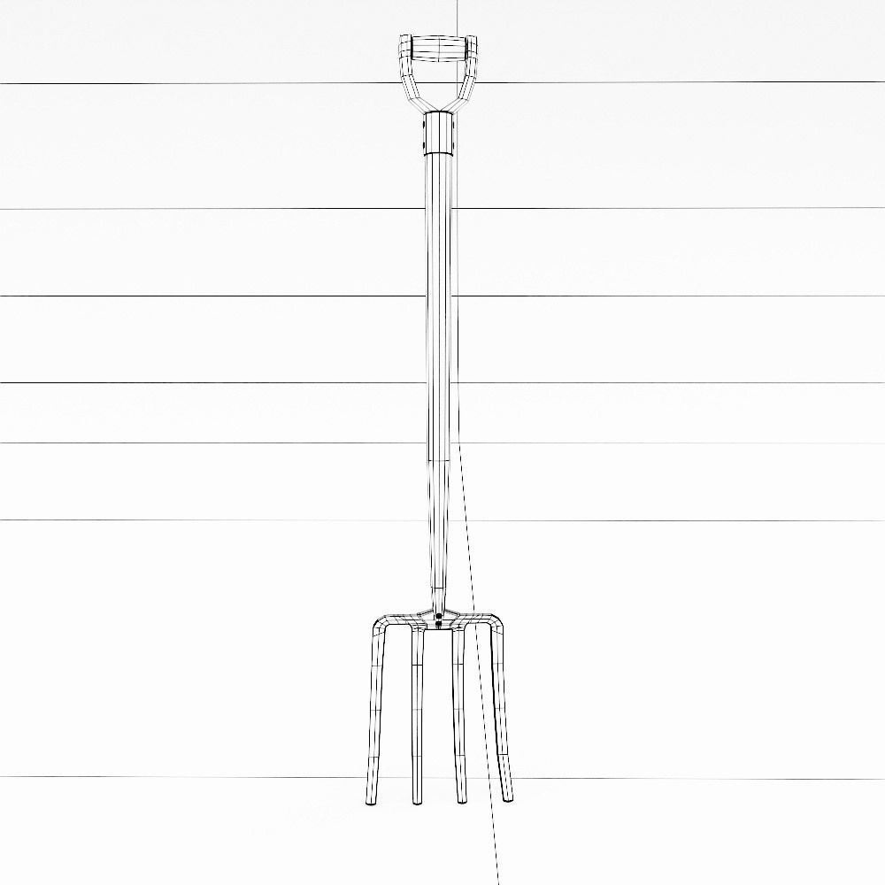 Long metal handle fork 3d model  3D model_6