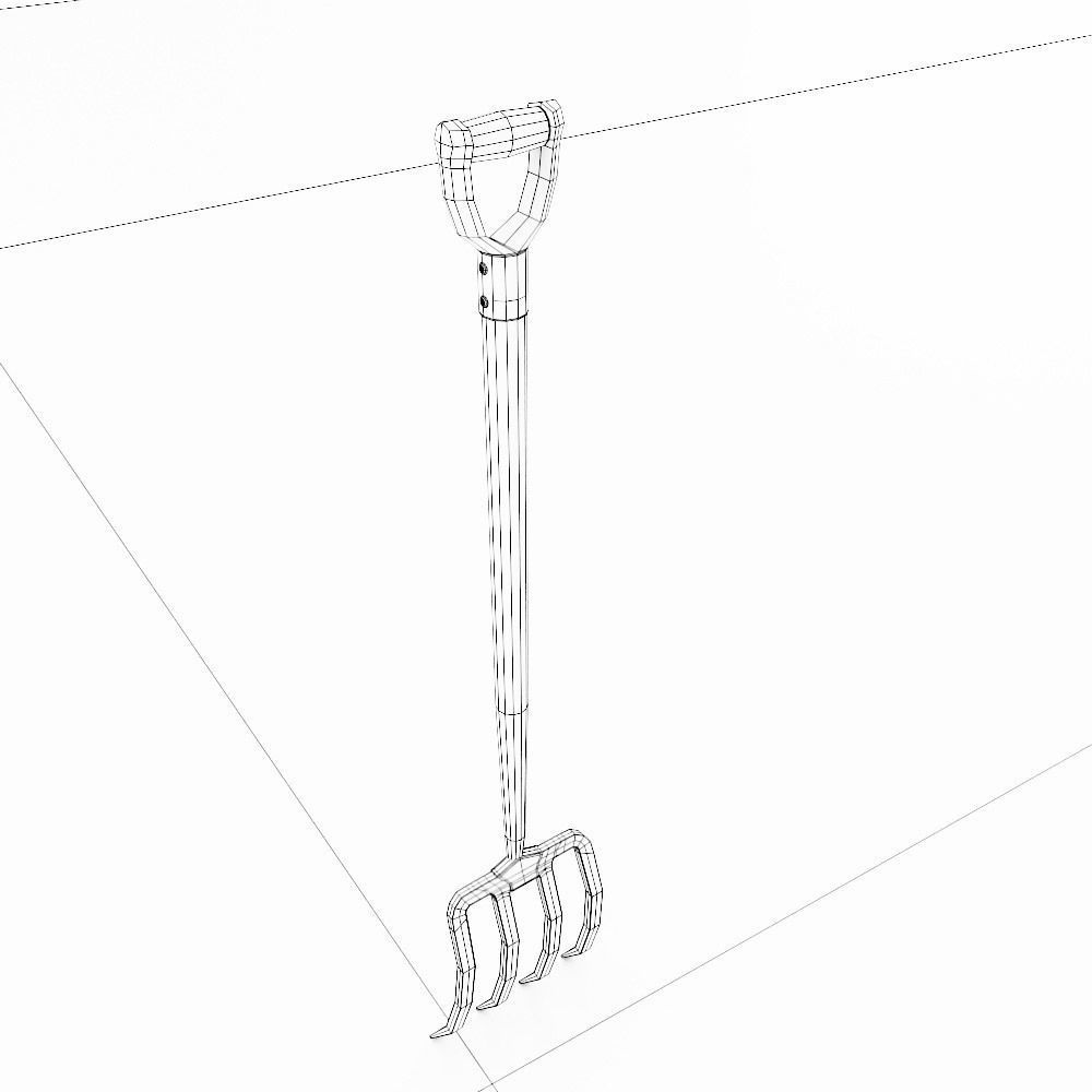 Long metal handle fork 3d model  3D model_8