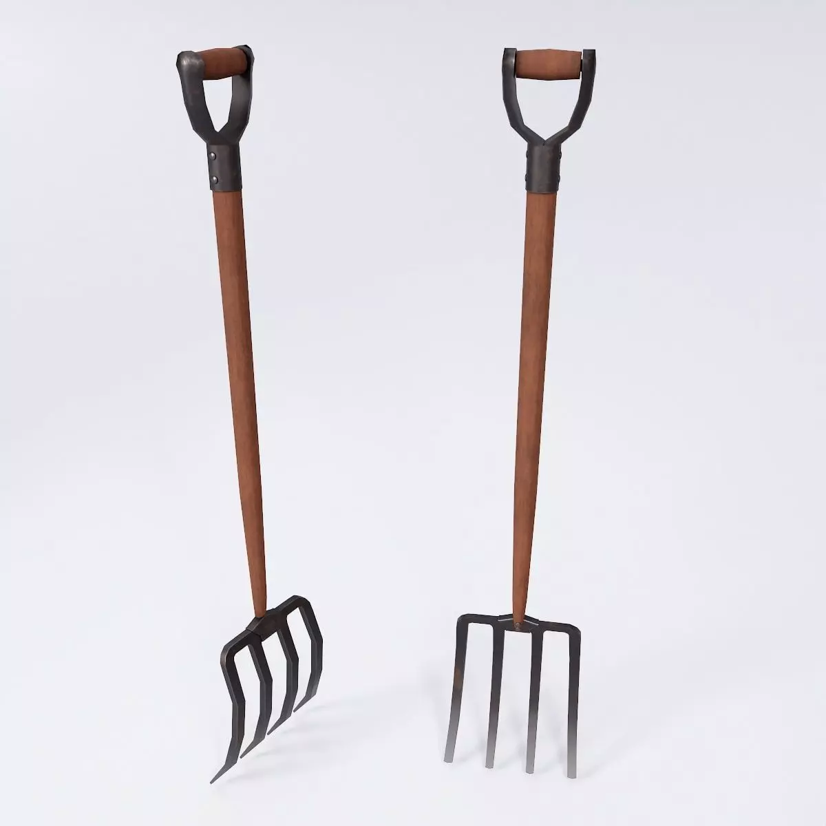 Long metal handle fork 3d model  3D model_0