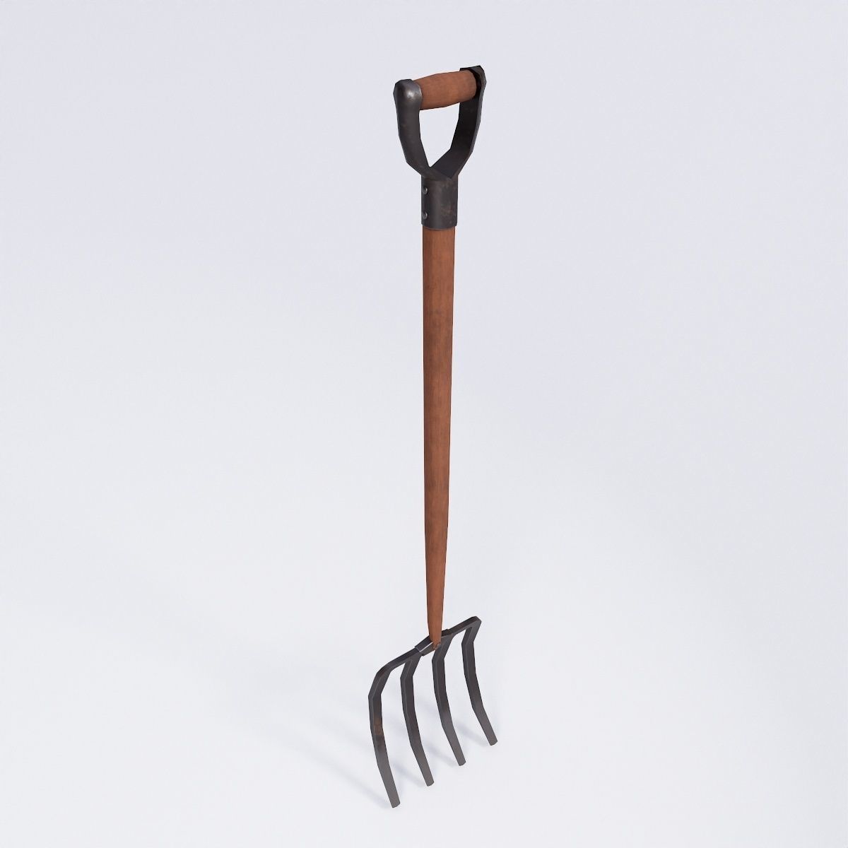 Long metal handle fork 3d model  3D model_5