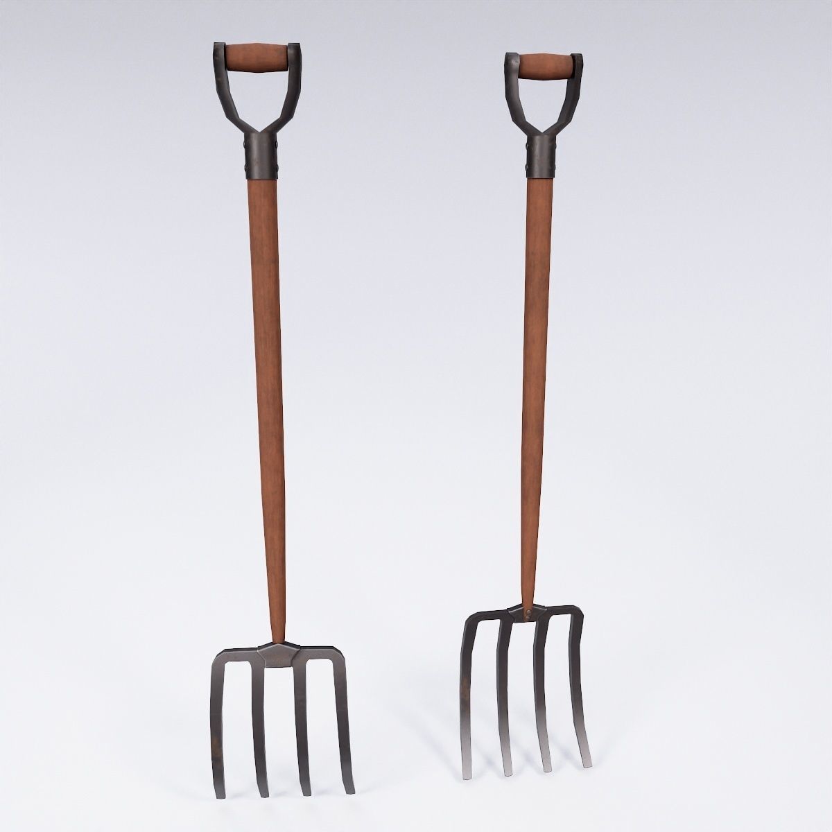 Long metal handle fork 3d model  3D model_1