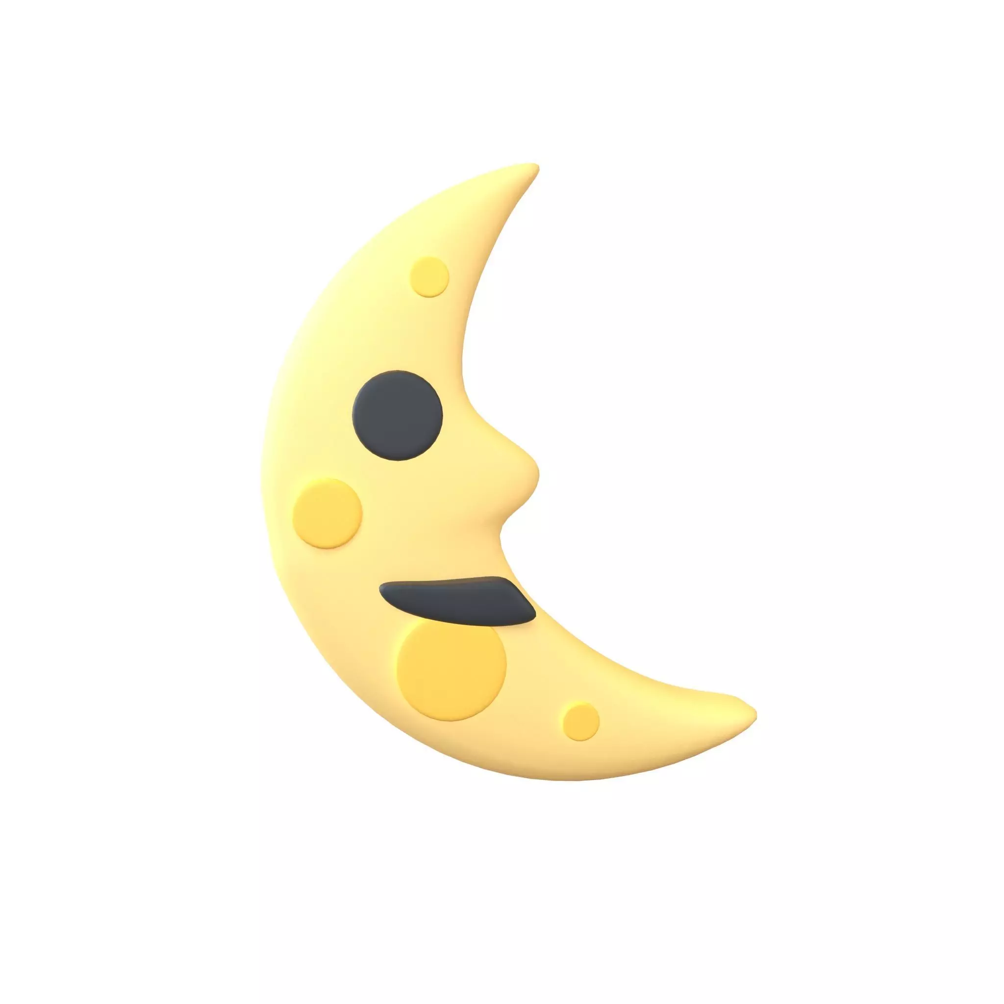 Twitter Last Quarter Moon Face v1 001 Low-poly 3D model_0
