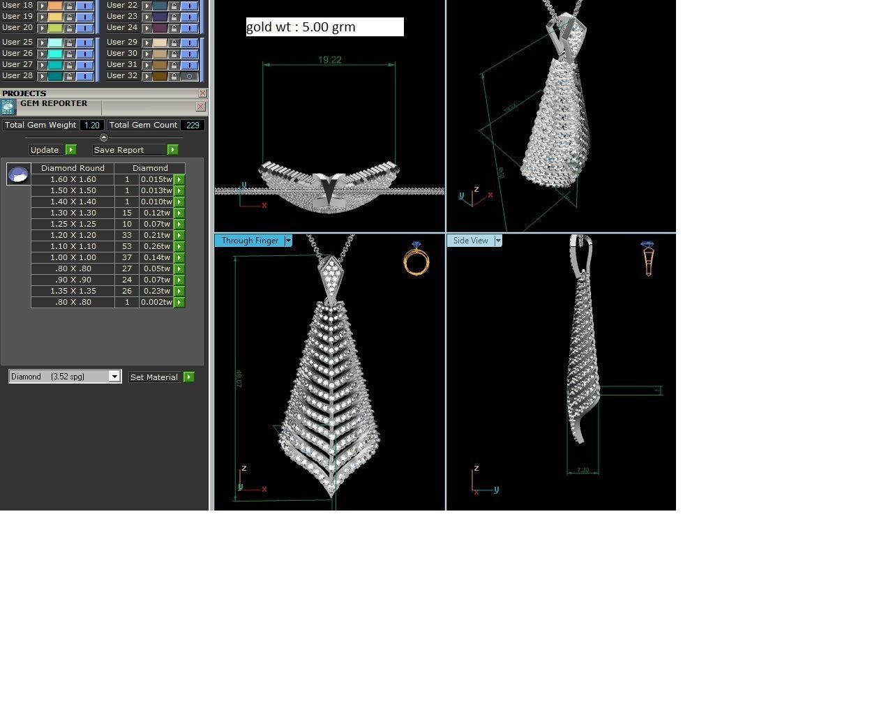 Pendant for Women 3dm STL FBX OBJ Render Details 3D print model_1