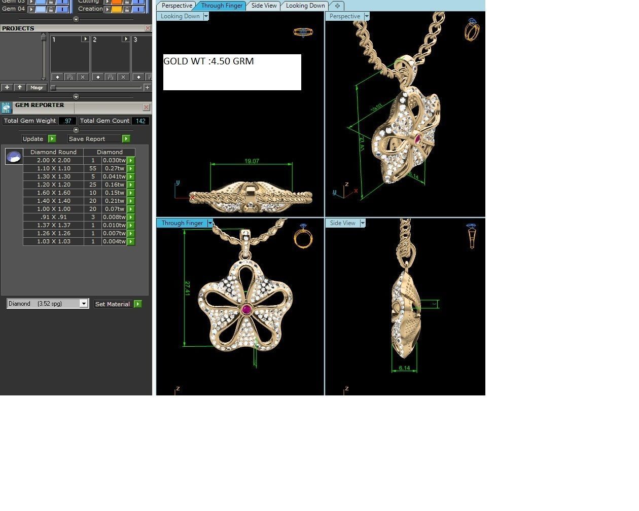 Pendant for Women 3dm STL FBX OBJ Render Details 3D print model_2