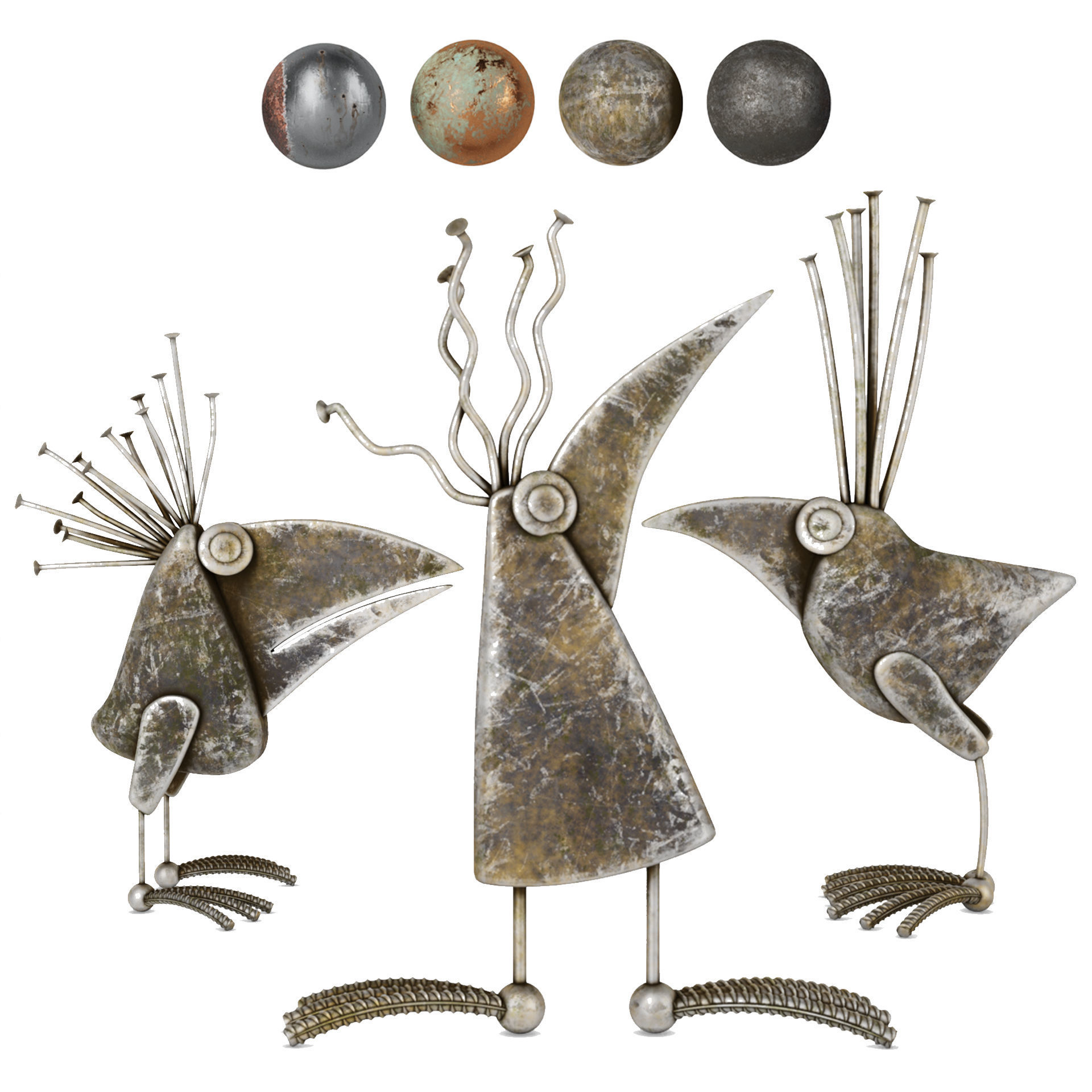 Decorative Birds Sculptures Vol-5 3D model_2