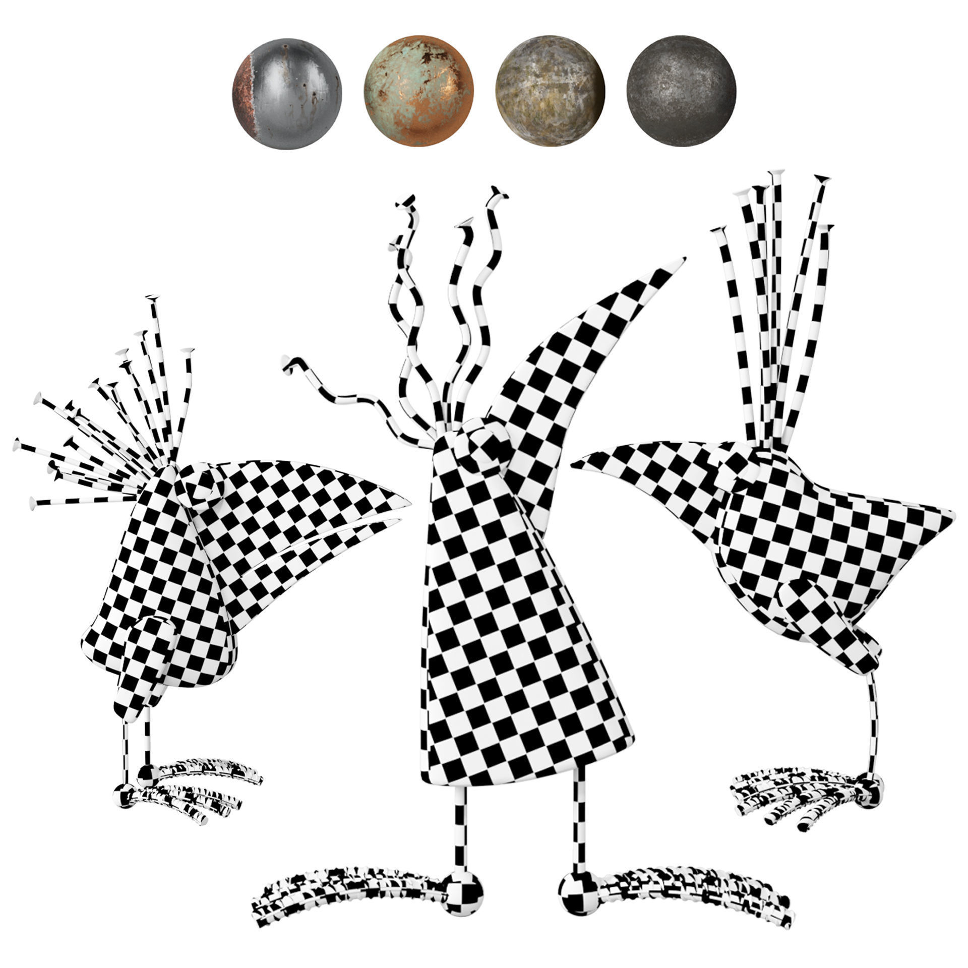 Decorative Birds Sculptures Vol-5 3D model_4