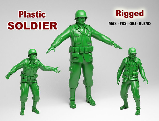 Plastic Soldier Low-poly 3D model