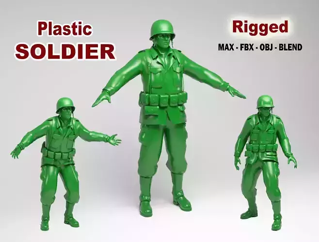 Plastic Soldier Low-poly 3D model