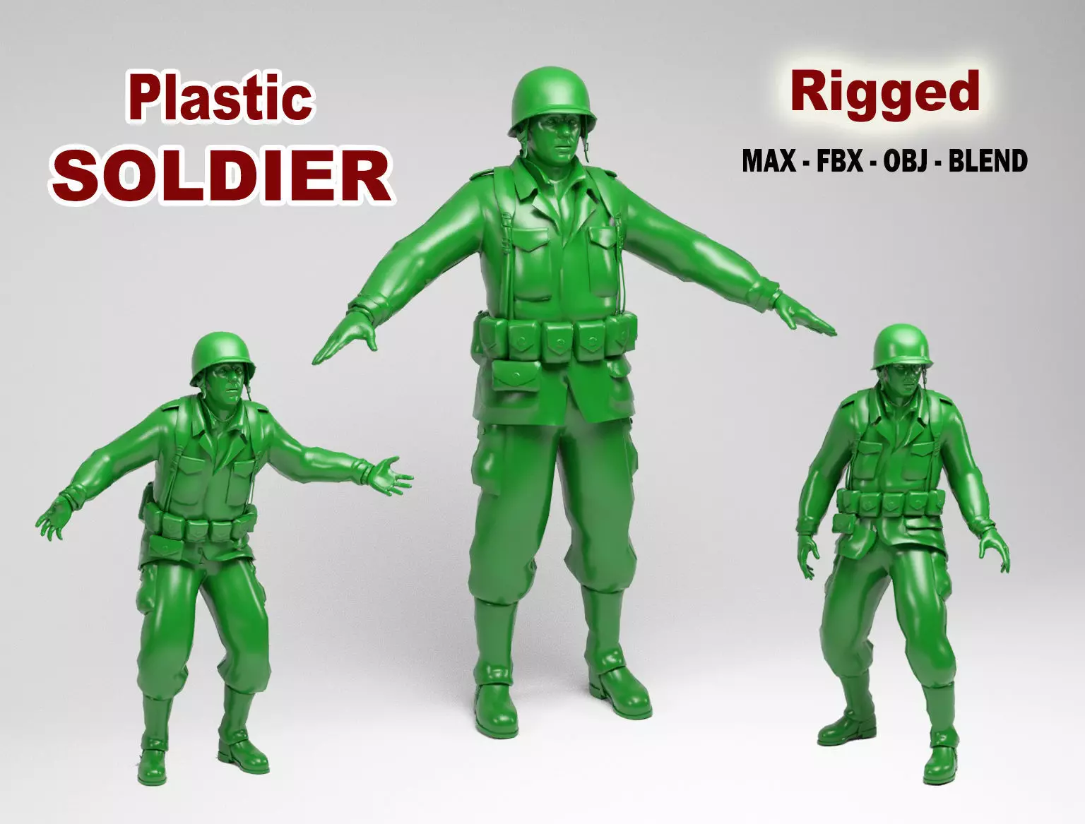 Plastic Soldier Low-poly 3D model