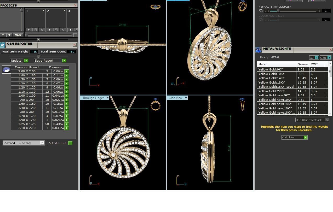Pendant for Women 3dm STL FBX OBJ Render Details 3D print model_7