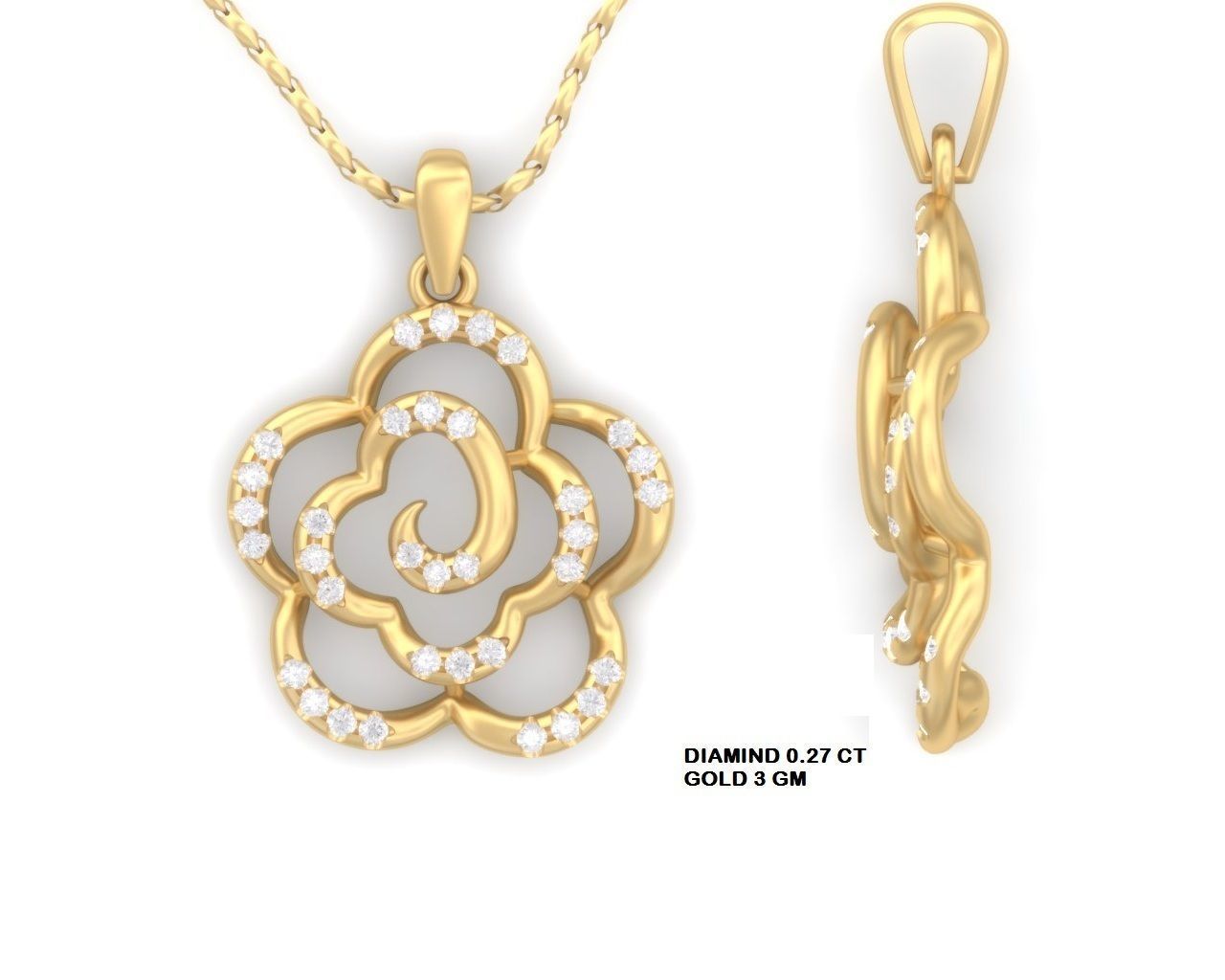 Pendant for Women 3dm STL FBX OBJ Render Details 3D print model_7