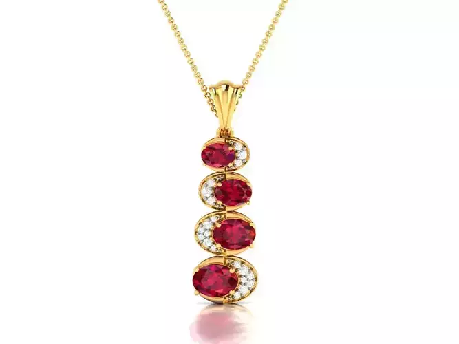 Oval Stone Pendant for Women 3dm STL FBX OBJ Render Details 3D print model